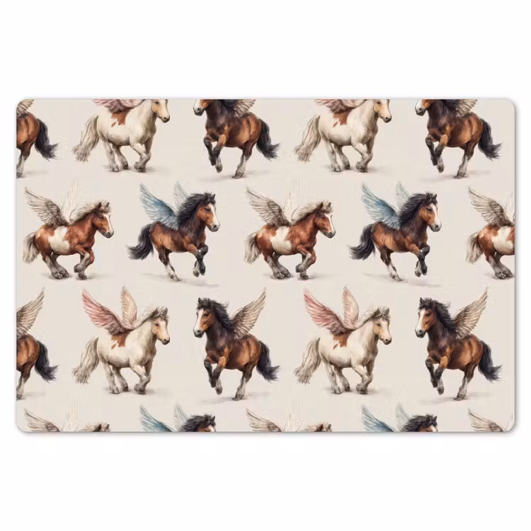Paarden - Vleugels - Kleurrijk Placemat vinyl groot 368 -zzsfeer1_Kitchenyeah-website