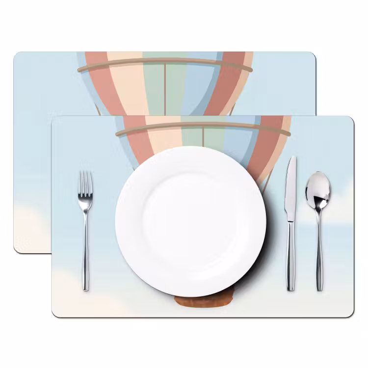 Luchtballon - Beren - Pastel Placemat vinyl groot -zzsfeer2_Kitchenyeah-website