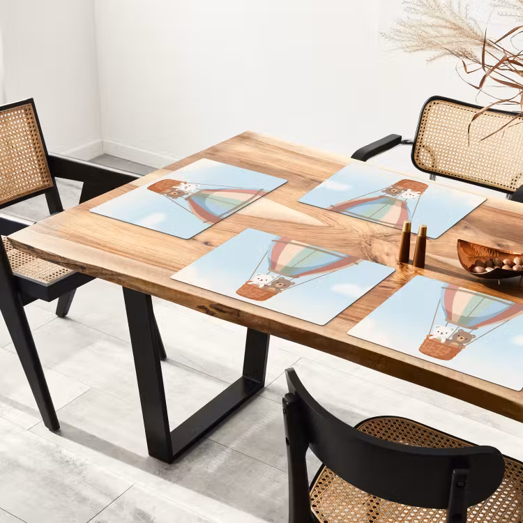 Luchtballon - Beren - Pastel Placemat vinyl groot -zzsfeer4_Kitchenyeah-website