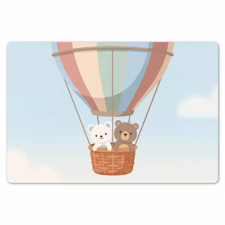 Luchtballon - Beren - Pastel Placemat vinyl groot -zzsfeer1_Kitchenyeah-website