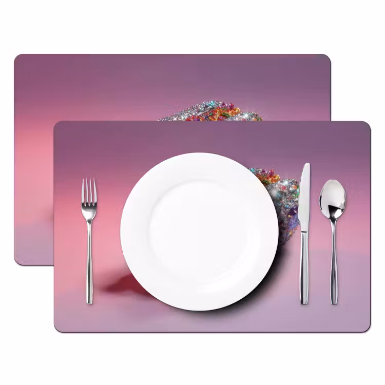Hotdog - Steentjes - Glitters - Paars Placemat vinyl groot -zzsfeer2_Kitchenyeah-website