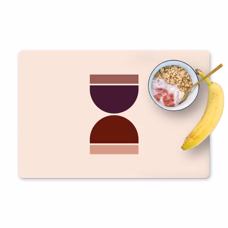 Zandloper - Symmetrisch - Rood - Paars Placemat vinyl groot -zzzproduct_Kitchenyeah-website