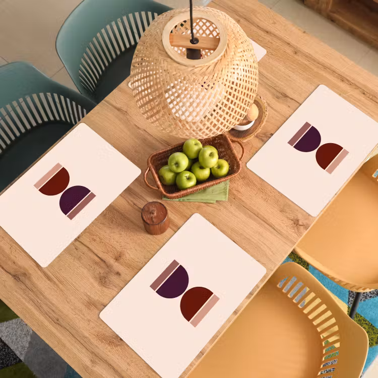 Zandloper - Symmetrisch - Rood - Paars Placemat vinyl groot -zzsfeer5_Kitchenyeah-website