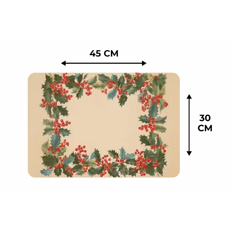 Hulstrand - Bessen - Beige Placemat vinyl groot -specs