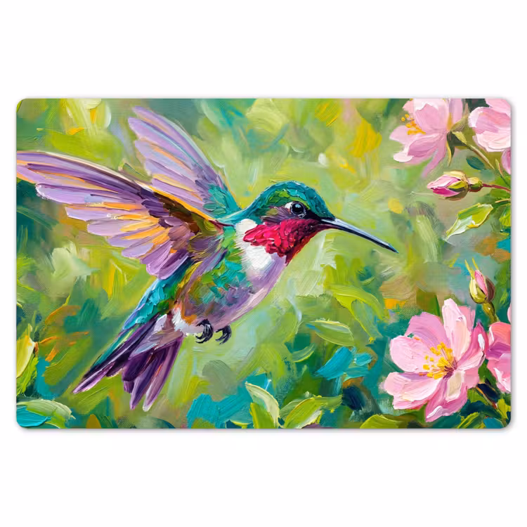 Kolibrie - Bloemen - Natuur - Kleurrijk Placemat vinyl groot -zzsfeer1_Kitchenyeah-website