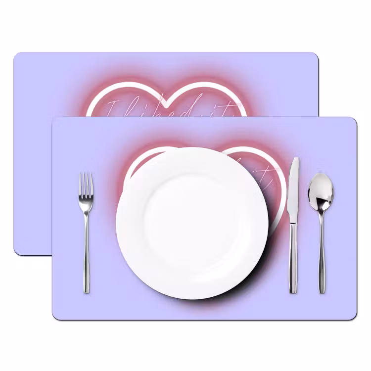 I liked it so it's mine - Neon hart - Paars Placemat vinyl groot -zzsfeer2_Kitchenyeah-website