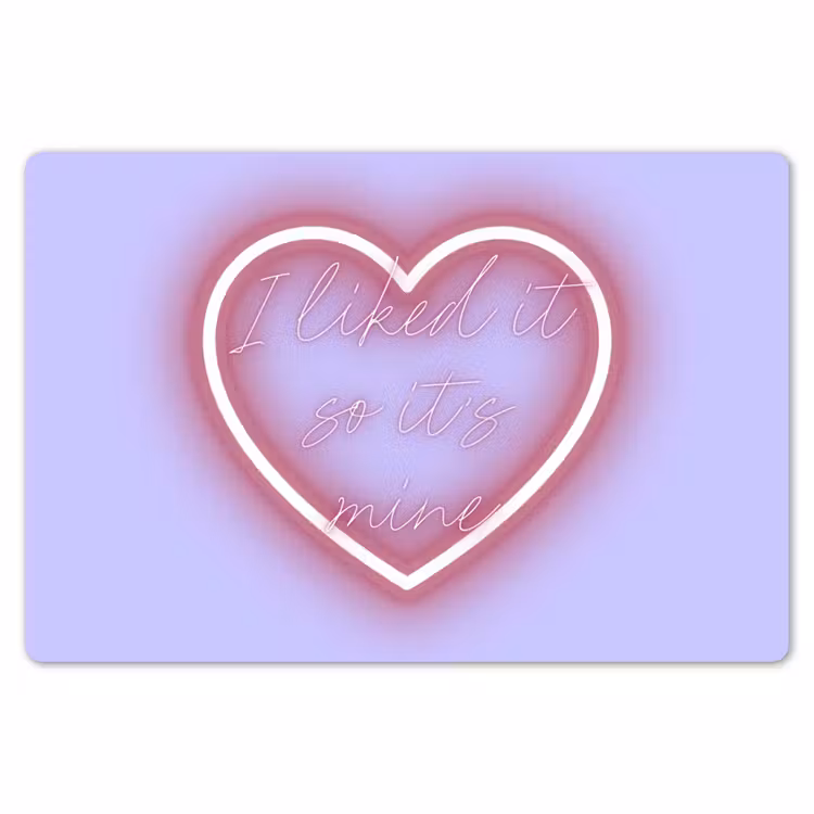 I liked it so it's mine - Neon hart - Paars Placemat vinyl groot -zzsfeer1_Kitchenyeah-website