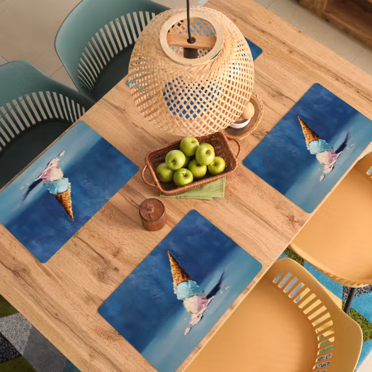 Ijshoorn - Bolletjes - Smelt - Roze Placemat vinyl groot -zzsfeer5_Kitchenyeah-website