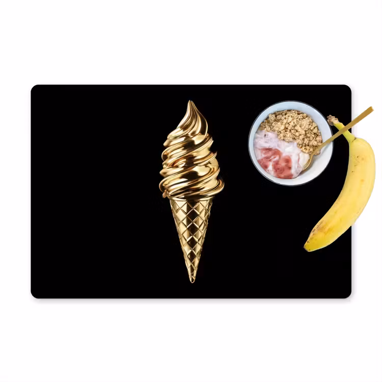 Ijs - Goud - Zwart - Eten Placemat vinyl groot -zzzproduct_Kitchenyeah-website