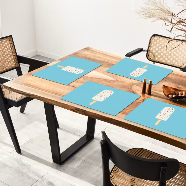Ijsje - Stokje - Sprinkles - Lichtblauw Placemat vinyl groot -zzsfeer4_Kitchenyeah-website