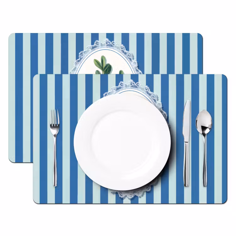 Illustratie - Bessen - Blauw - Strepen Placemat vinyl groot -zzsfeer2_Kitchenyeah-website
