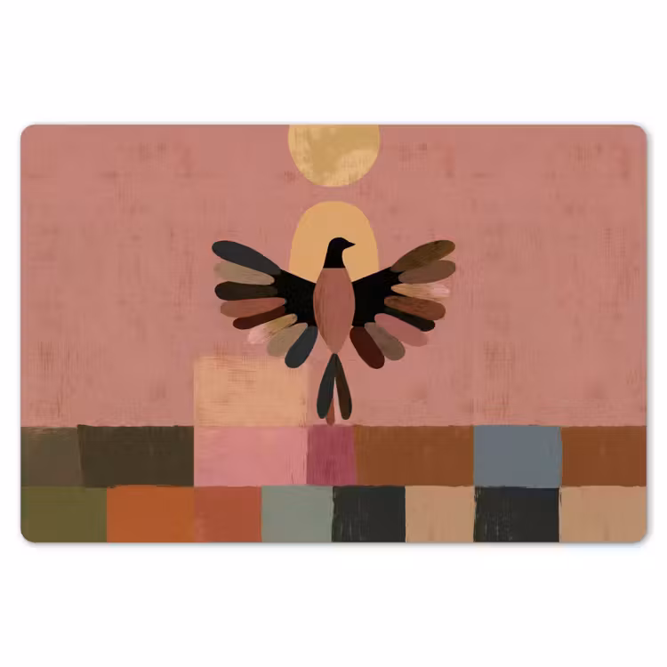 Illustratie - Vogel - Vlakken - Kleurrijk Placemat vinyl groot -zzsfeer1_Kitchenyeah-website
