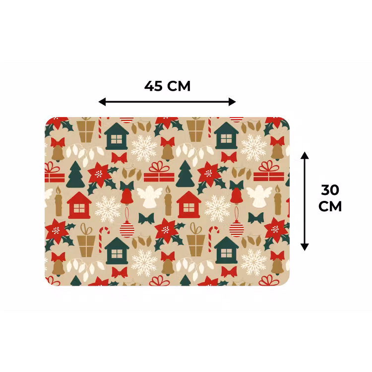 Illustratie - Kerst - Beige Placemat vinyl groot 368 -specs