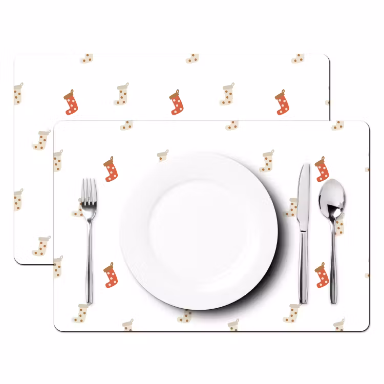 Illustratie - Kerstsokken - Wit Placemat vinyl groot 368 -zzsfeer2_Kitchenyeah-website
