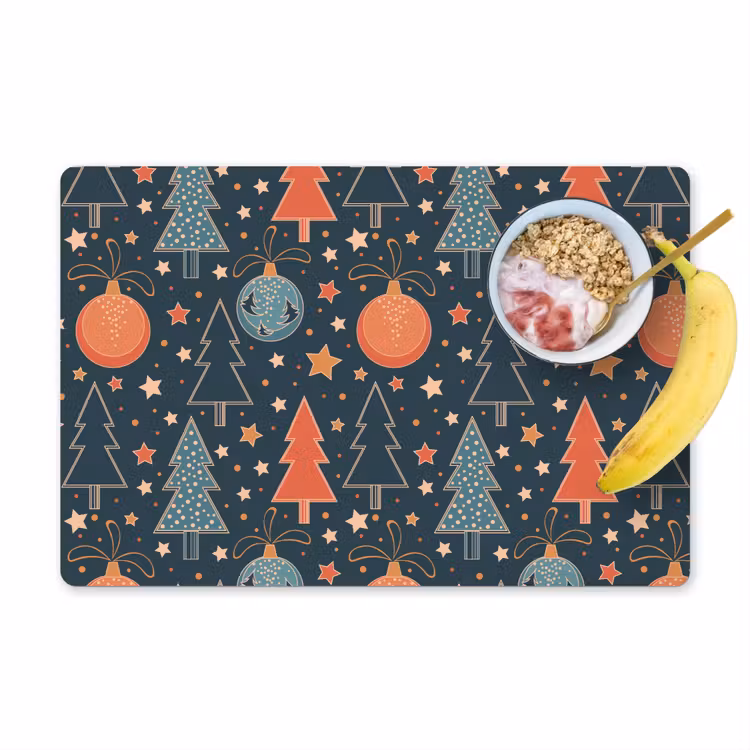 Illustratie - Kerst - Symbolen - Blauw Placemat vinyl groot 368 -zzzproduct_Kitchenyeah-website