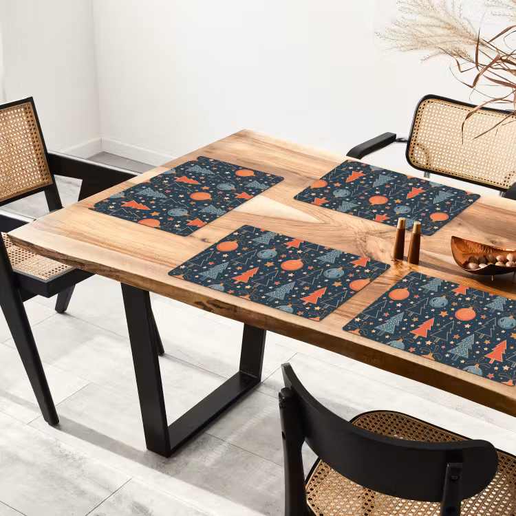Illustratie - Kerst - Symbolen - Blauw Placemat vinyl groot 368 -zzsfeer4_Kitchenyeah-website