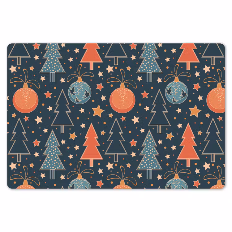 Illustratie - Kerst - Symbolen - Blauw Placemat vinyl groot 368 -zzsfeer1_Kitchenyeah-website