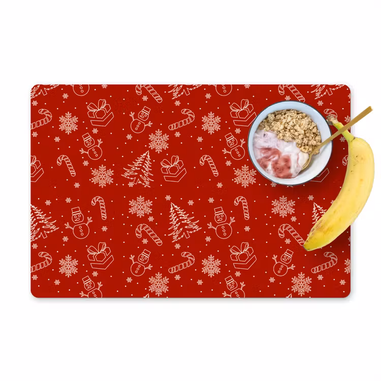 Illustratie - Kerstsymbolen - Rood Placemat vinyl groot 368 -zzzproduct_Kitchenyeah-website