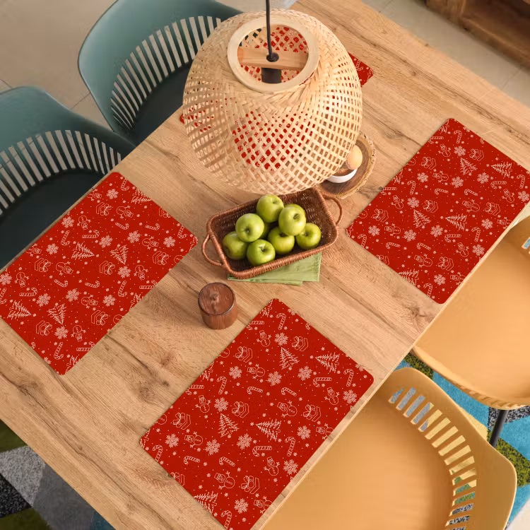 Illustratie - Kerstsymbolen - Rood Placemat vinyl groot 368 -zzsfeer5_Kitchenyeah-website