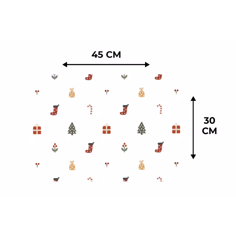 Illustratie - Kerstsymbolen - Wit Placemat vinyl groot 368 -specs