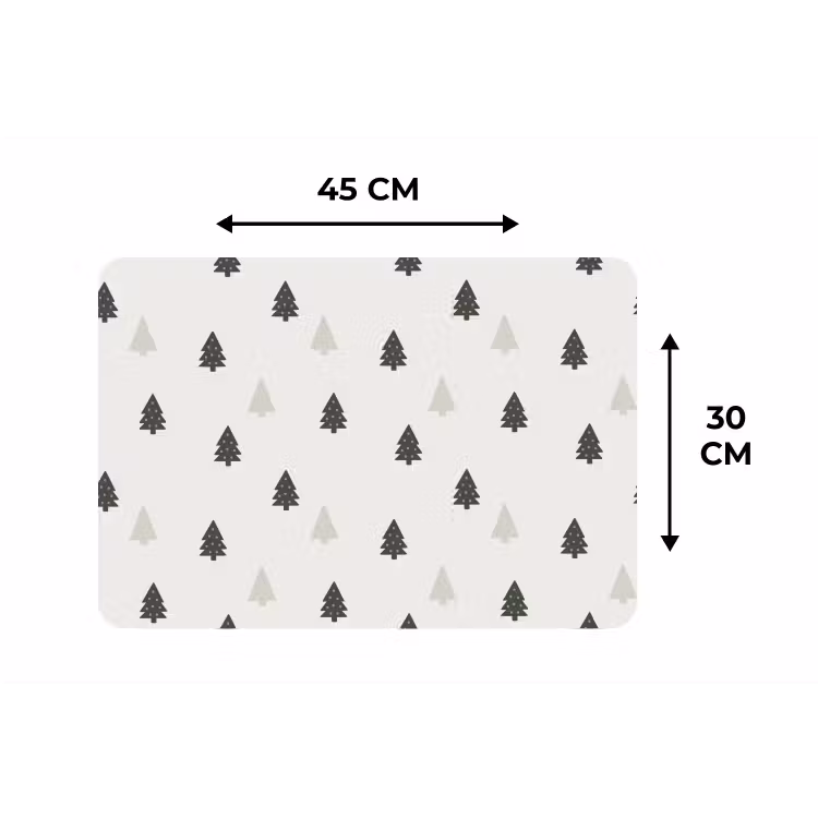 Illustratie - Kerstbomen - Wit Placemat vinyl groot 368 -specs