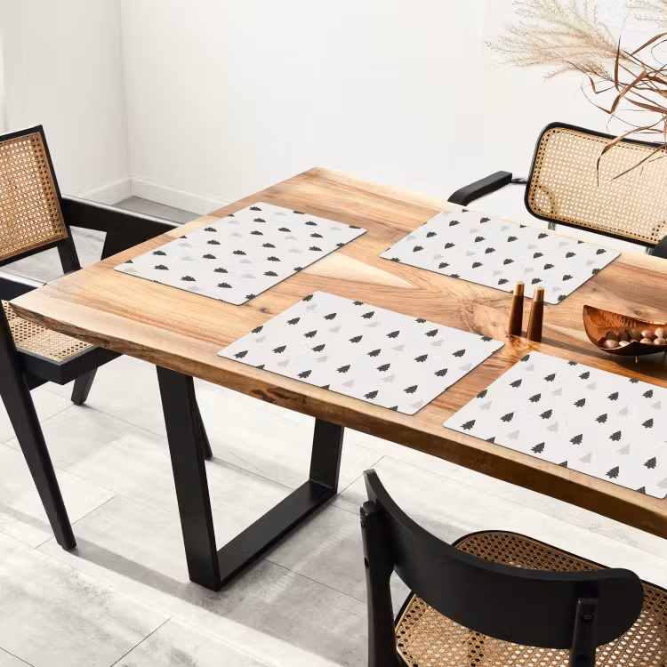 Illustratie - Kerstbomen - Wit Placemat vinyl groot 368 -zzsfeer4_Kitchenyeah-website