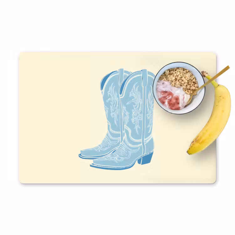 Illustratie - Cowboylaarzen - Patroon Placemat vinyl groot -zzzproduct_Kitchenyeah-website