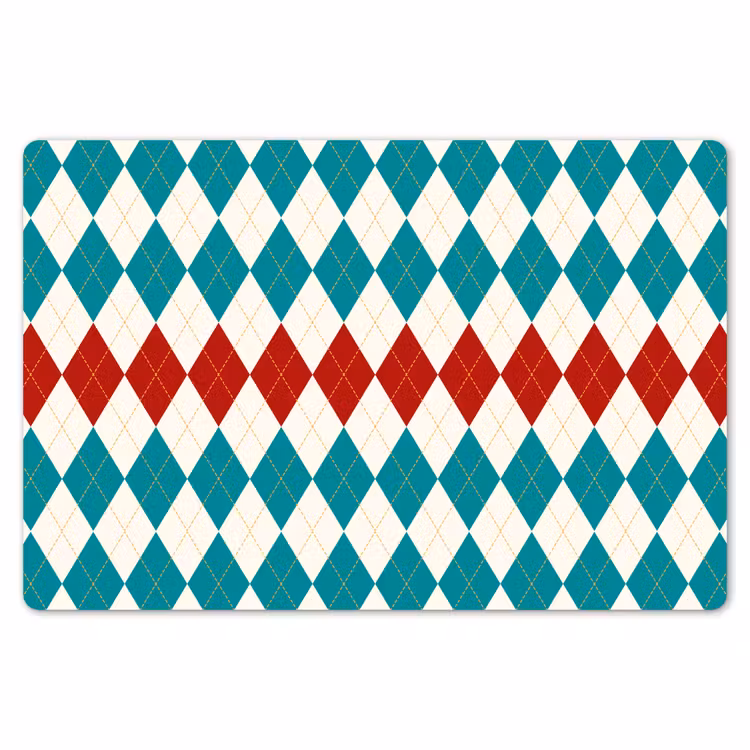Illustratie - Ruiten - Rood - Groen Placemat vinyl groot 368 -zzsfeer1_Kitchenyeah-website