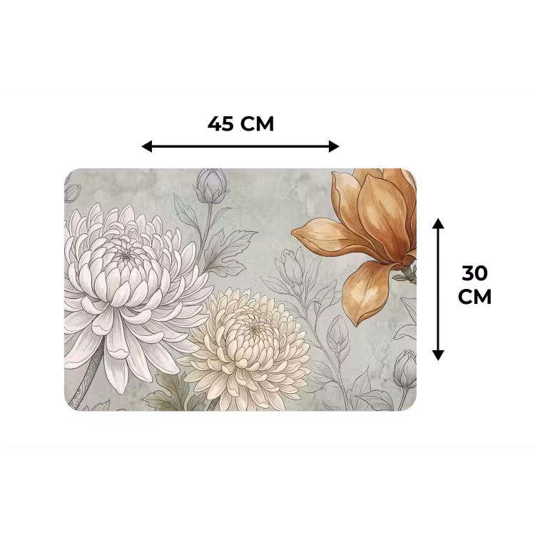 Illustratie - Bloemen - Groen Placemat vinyl groot -specs