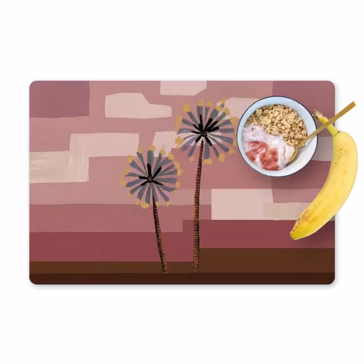 Illustratie - Bloemen - Vlakken - Abstract Placemat vinyl groot -zzzproduct_Kitchenyeah-website