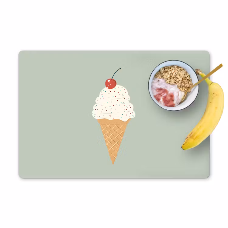 Illustratie - Ijsje - Spikkels - Kers Placemat vinyl groot -zzzproduct_Kitchenyeah-website