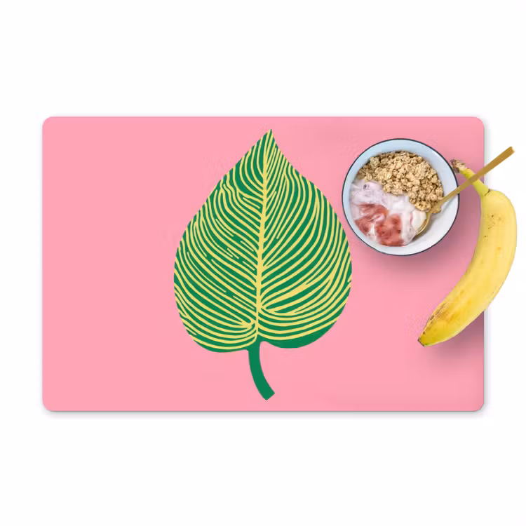Illustratie - Blad - Minimalistisch - Groen Placemat vinyl groot -zzzproduct_Kitchenyeah-website