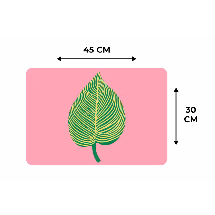 Illustratie - Blad - Minimalistisch - Groen Placemat vinyl groot -specs