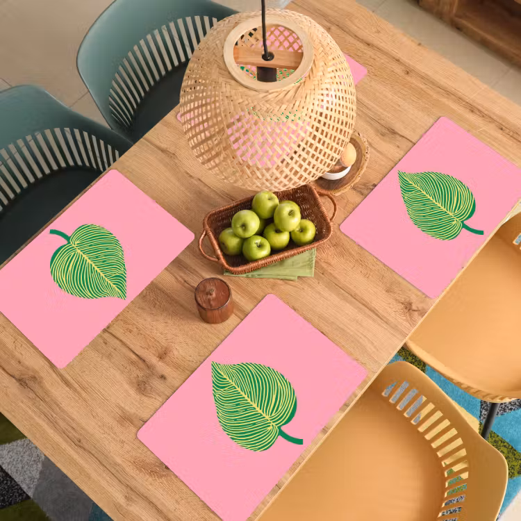 Illustratie - Blad - Minimalistisch - Groen Placemat vinyl groot -zzsfeer5_Kitchenyeah-website