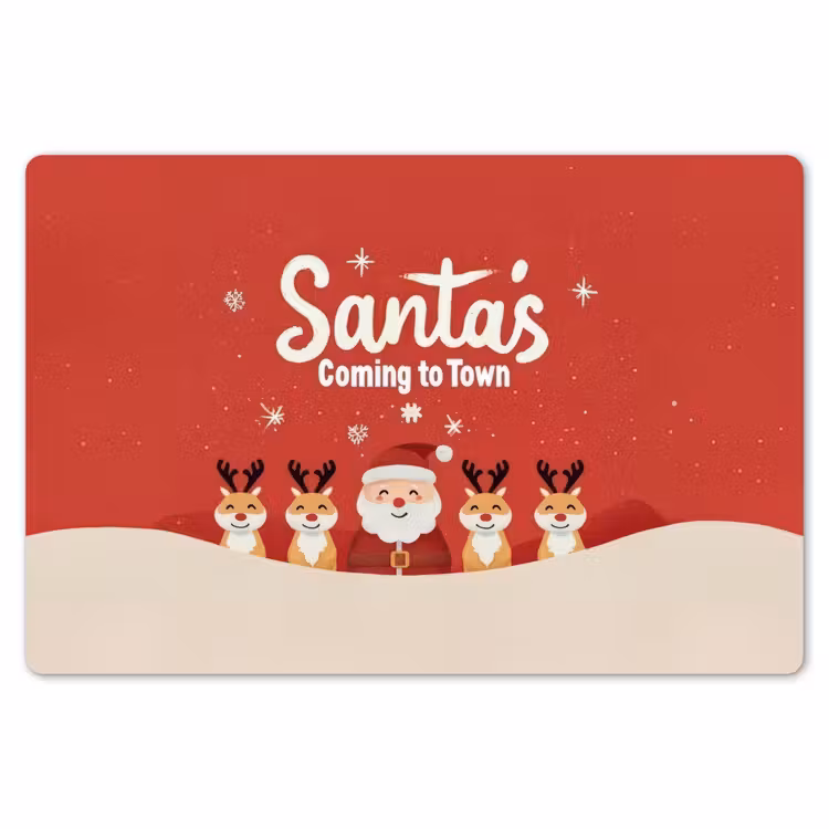 Illustratie - Kerstman - Rendieren - Rood Placemat vinyl groot -zzsfeer1_Kitchenyeah-website