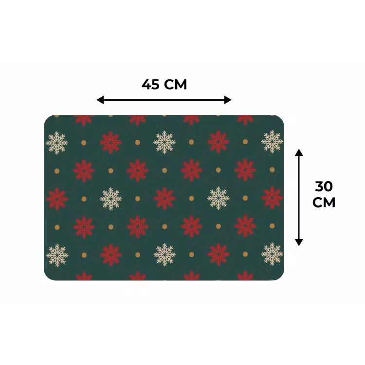 Illustratie - Sneeuwvlokken - Groen Placemat vinyl groot 368 -specs