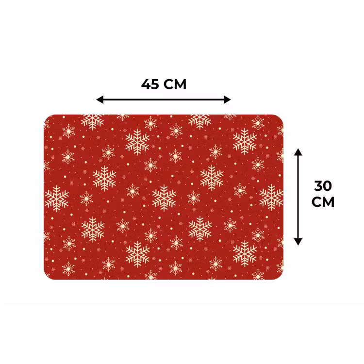 Illustratie - Sneeuwvlokken - Rood Placemat vinyl groot 368 -specs