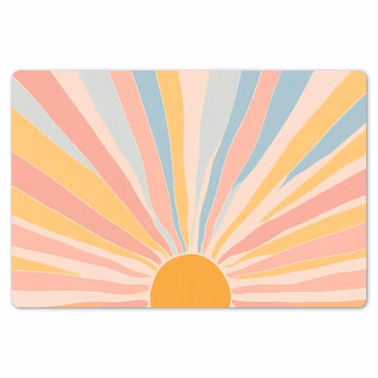 Illustratie - Zon - Pastelkleuren Placemat vinyl groot -zzsfeer1_Kitchenyeah-website