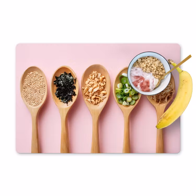 Ingrediënten - Lepels - Hout - Roze Placemat vinyl groot -zzzproduct_Kitchenyeah-website