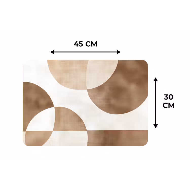 Snijdende cirkels - Overlappende vlakken Placemat vinyl groot -specs