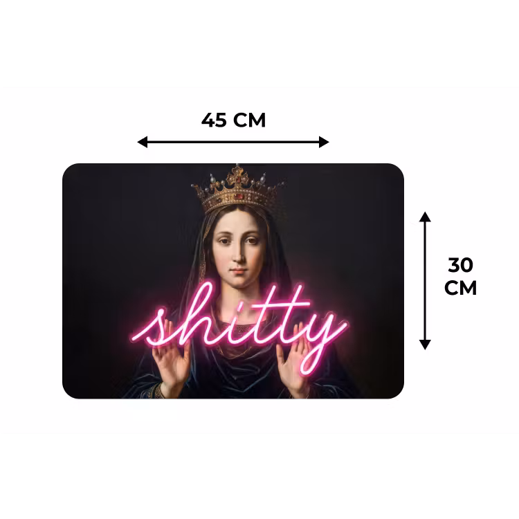 Ironisch - Tekst - Neon Placemat vinyl groot -specs