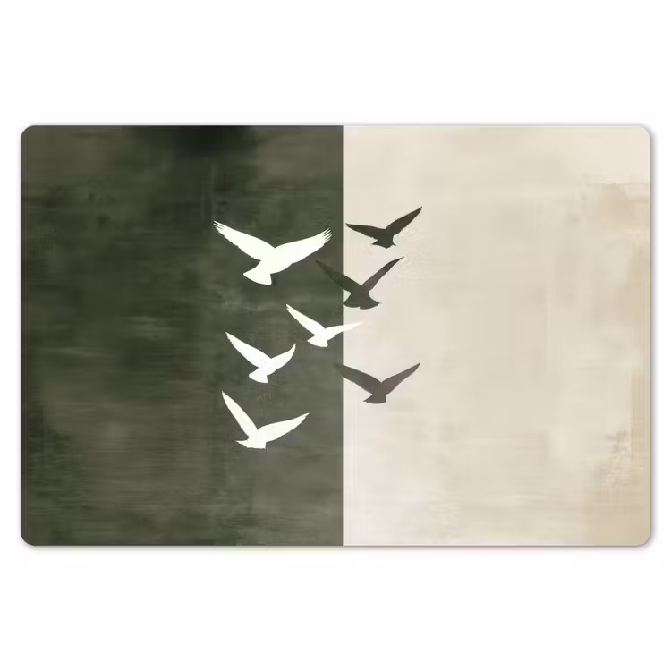Japandi - Vogel - Groen Placemat vinyl groot -zzsfeer1_Kitchenyeah-website