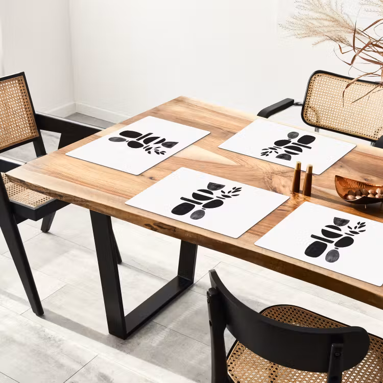 Japandi - Zwart - Abstract Placemat vinyl groot -zzsfeer4_Kitchenyeah-website