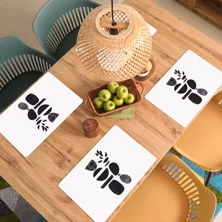 Japandi - Zwart - Abstract Placemat vinyl groot -zzsfeer5_Kitchenyeah-website