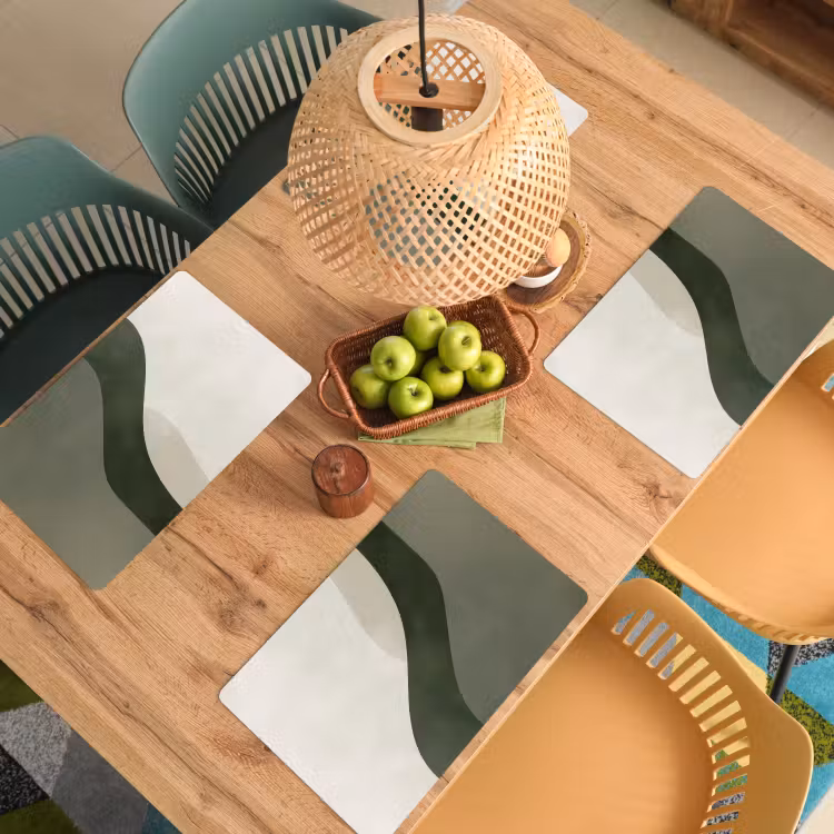 Japandi - Groen - Abstract - Modern Placemat vinyl groot -zzsfeer5_Kitchenyeah-website