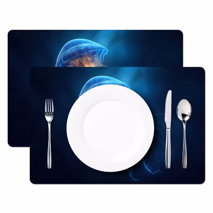 Kwal - Lichtgevend - Tentakels - Blauw Placemat vinyl groot -zzsfeer2_Kitchenyeah-website