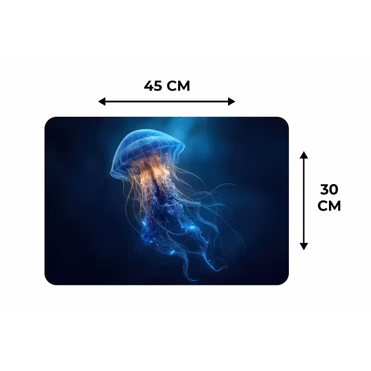Kwal - Lichtgevend - Tentakels - Blauw Placemat vinyl groot -specs