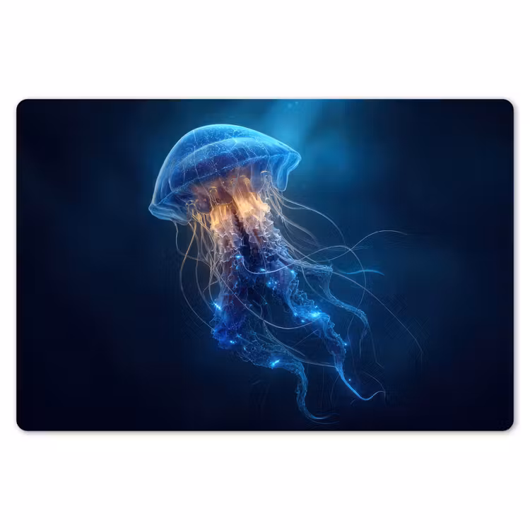 Kwal - Lichtgevend - Tentakels - Blauw Placemat vinyl groot -zzsfeer1_Kitchenyeah-website