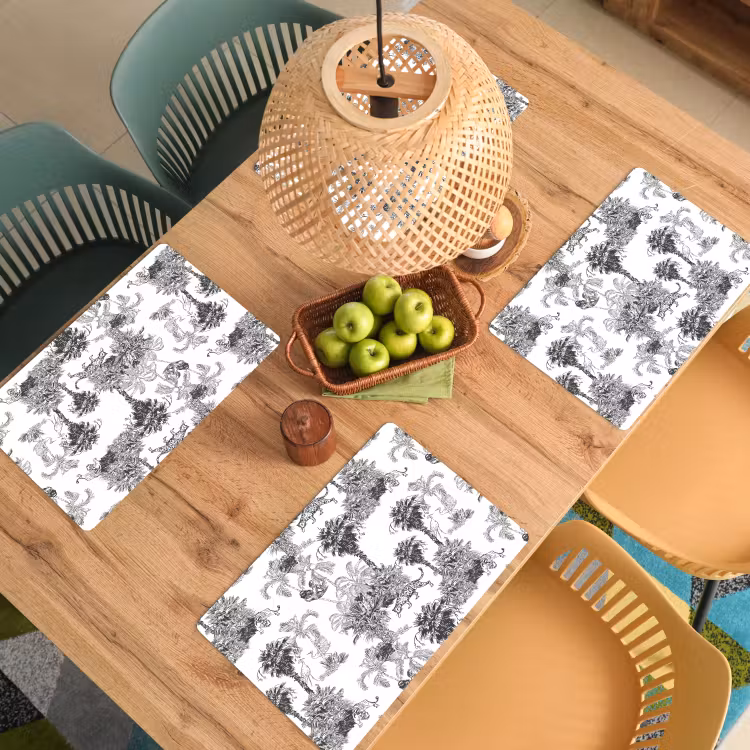 Jungle - Dieren - Grijs Placemat vinyl groot 368 -zzsfeer5_Kitchenyeah-website