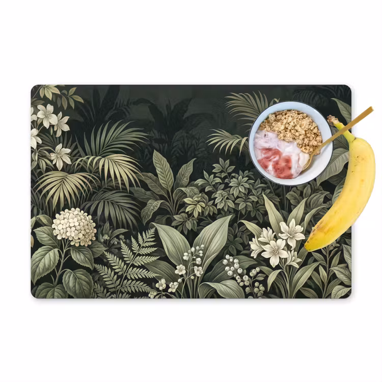 Jungle - Bladeren - Botanisch - Groen Placemat vinyl groot -zzzproduct_Kitchenyeah-website